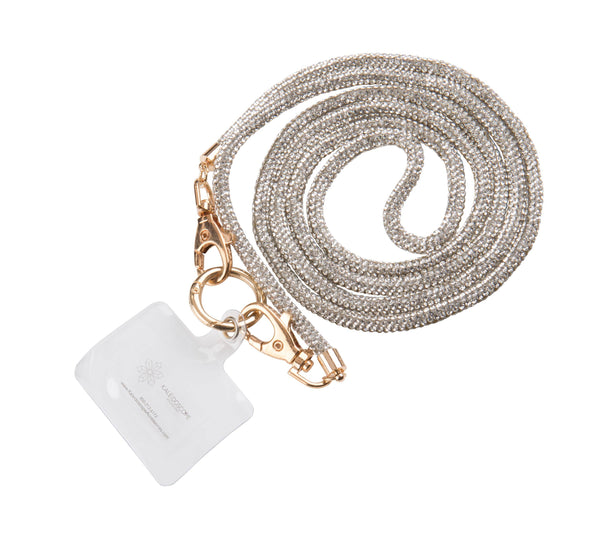 Rhinestone crossbody strap w/ phone tab keychain, 4 assorted