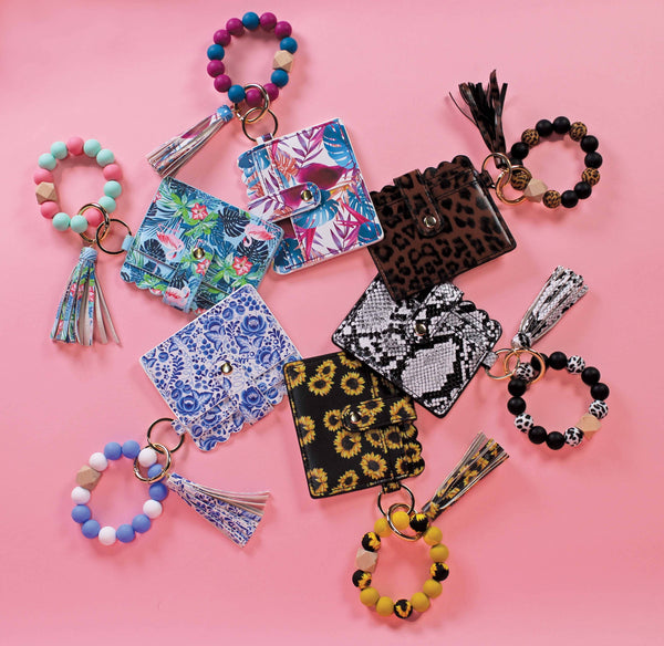 Beaded Bracelet Card Holder - Patterned Set - 12 PCS