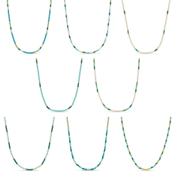 Set/8 Assorted 2Mm Seed Bead Necklaces