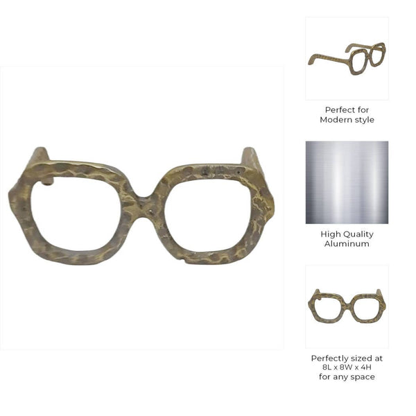 Gold Metal Aluminum Modern Glasses, 8in