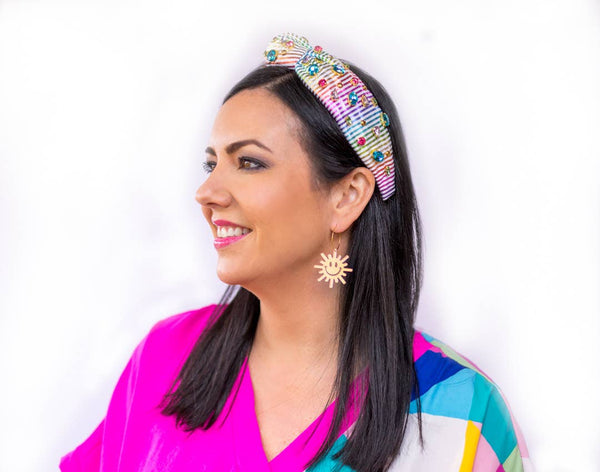 Rainbow Bejeweled Embellished Headband