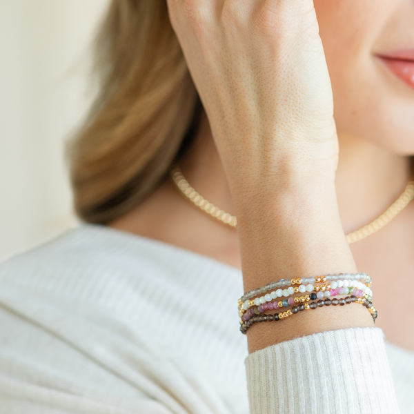 Assorted Stone Or Shell Beaded Stretch Bracelets