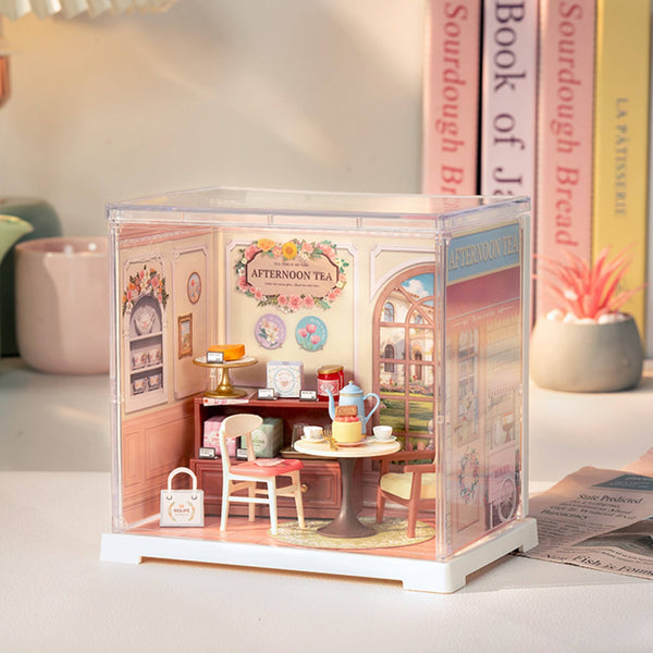 DIY Miniature House Kit: Honey Tea Lounge with Dust Cover