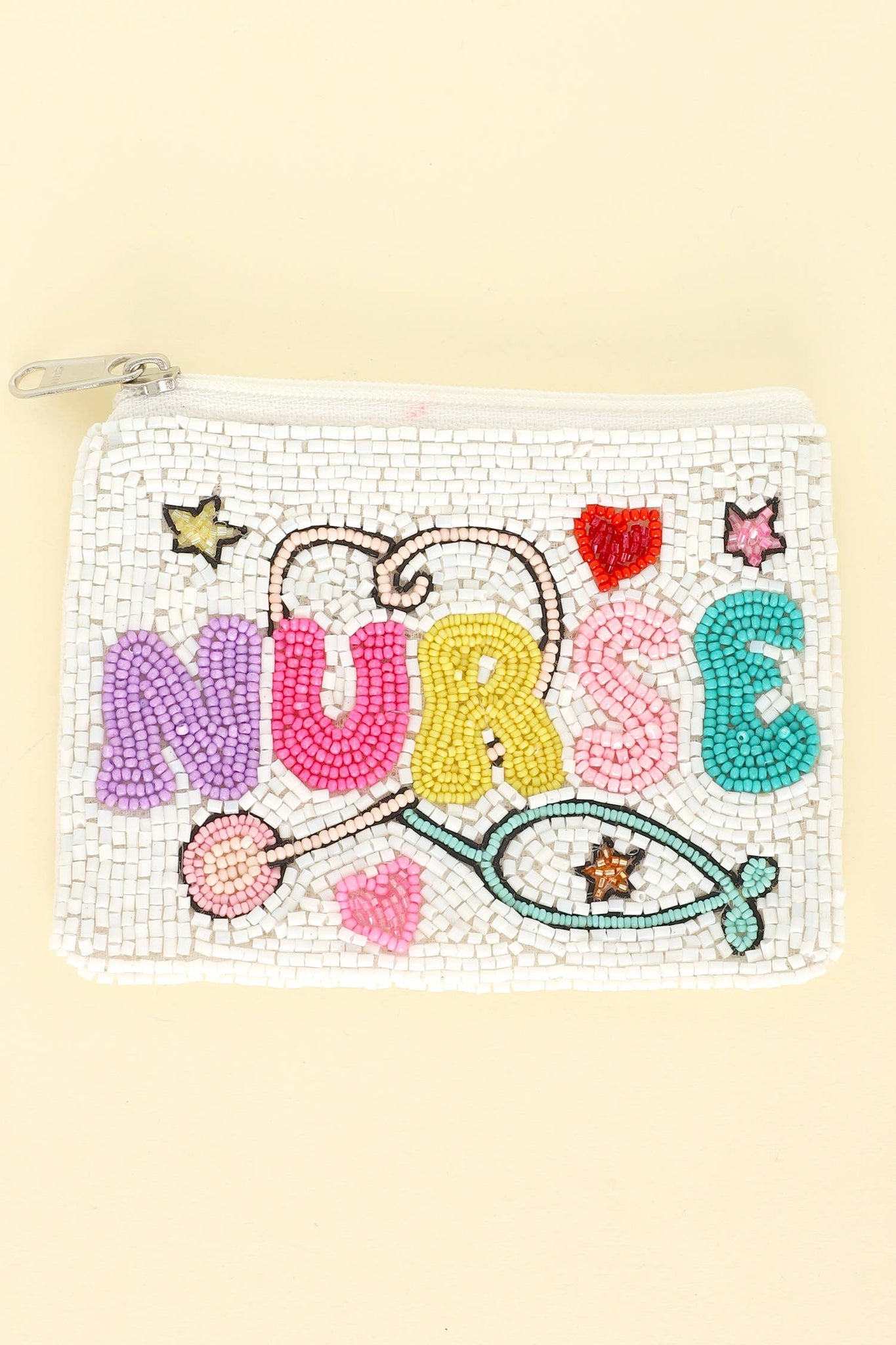 Nurse Seed Bead Embroidered Coin Bag