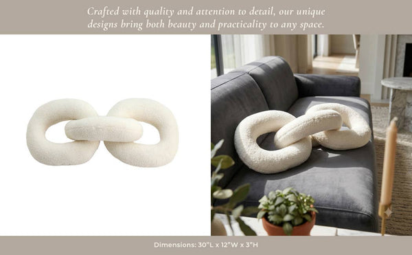 White Cotton Polyester Plush Links, 30in