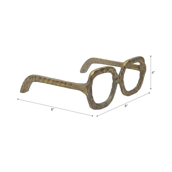 Gold Metal Aluminum Modern Glasses, 8in