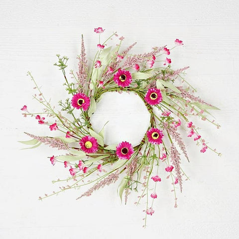 Hot Pink Mix Gerber Daisy Wreath