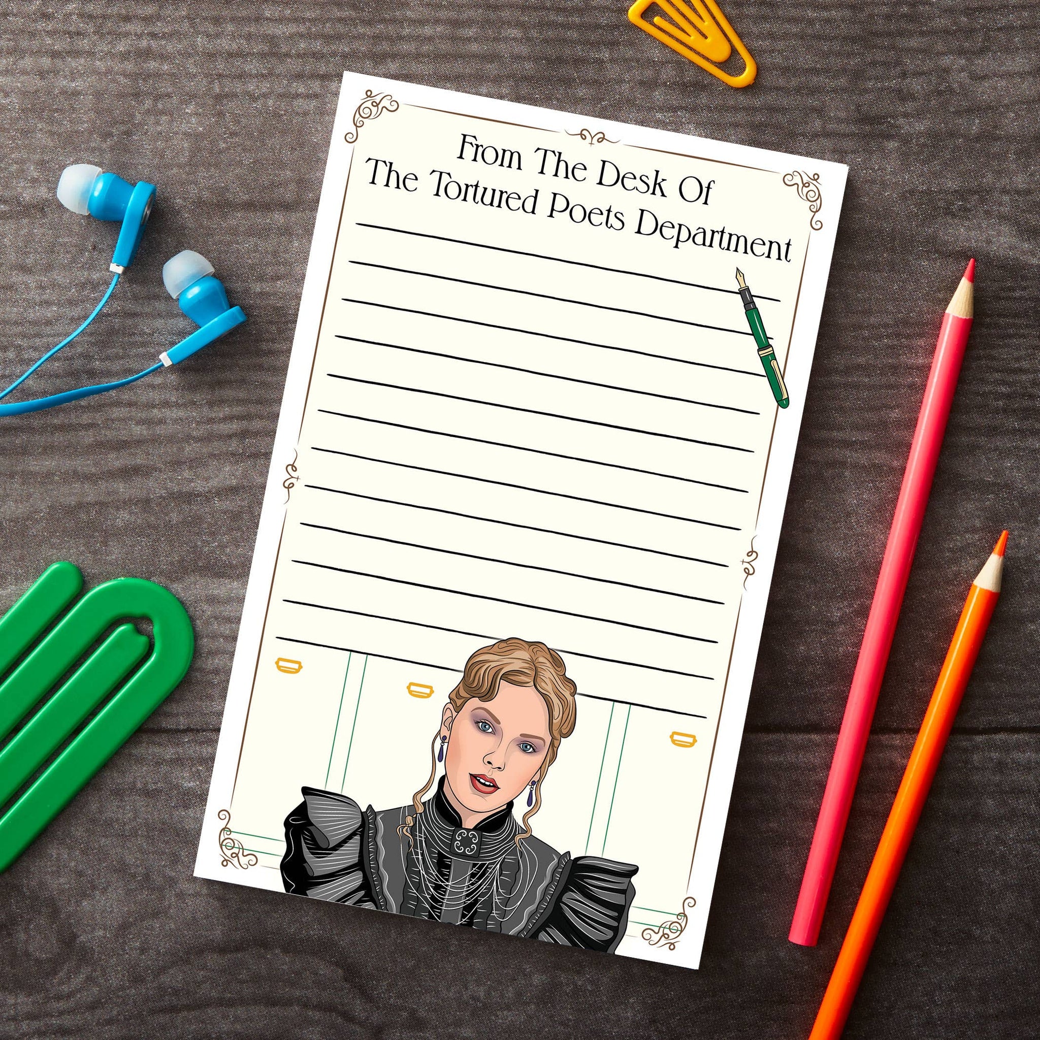 Notepad: Tortured Poets Department Pop Star Stationery
