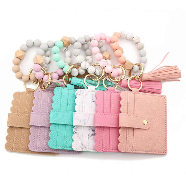 Beaded Bracelet Card Holder with Tassel Set - 12pc