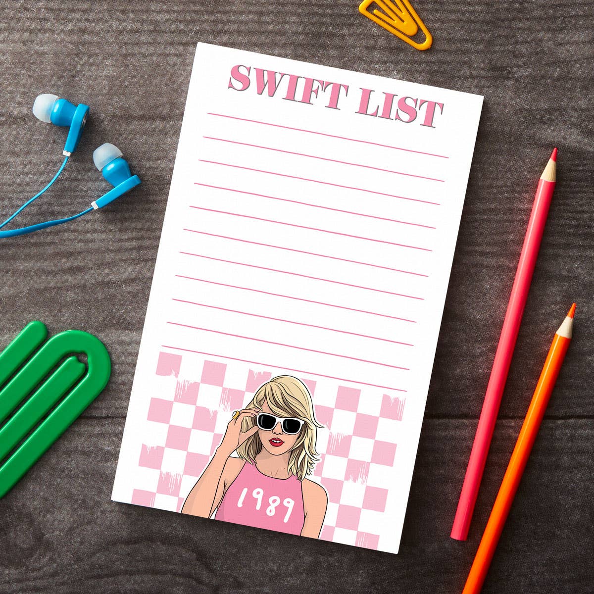 Notepad: Pop Star List Stationery