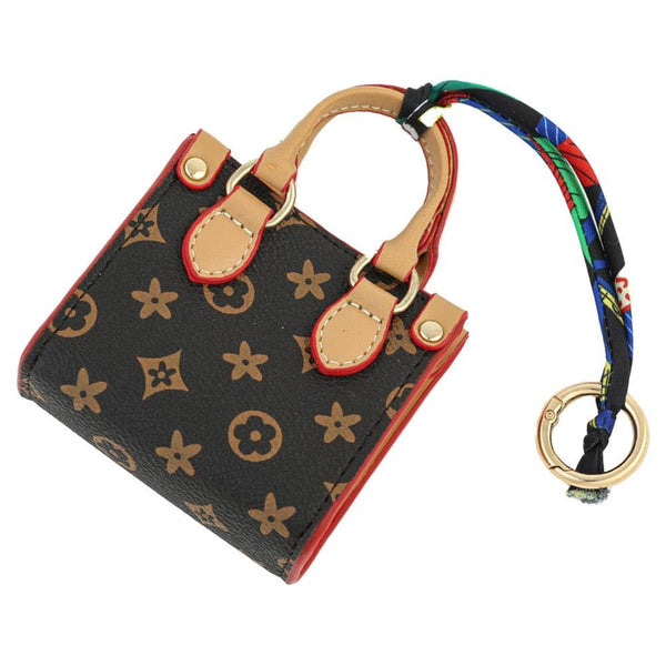 Monogram Mini Tote Bag Charm Keychain