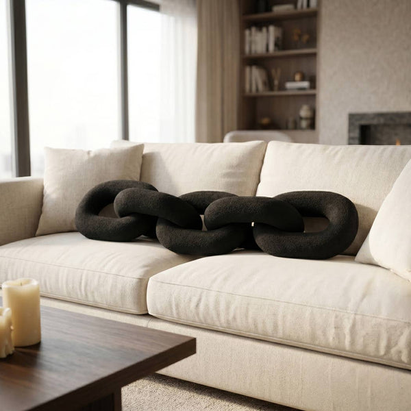 Black Cotton Polyester Plush Links, 48in