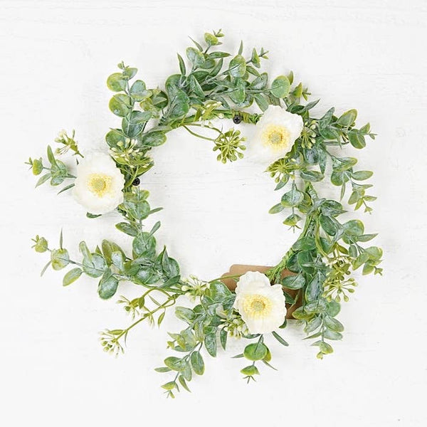 Cream Poppy & Eucalyptus Wreath