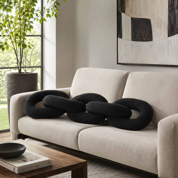 Black Cotton Polyester Plush Links, 48in