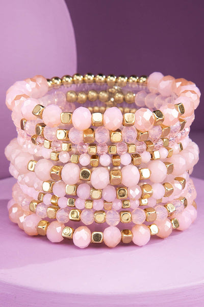 Colorful Stackable Beaded Stretch Bracelet