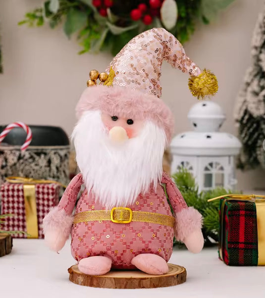 Santa, Snowman & Elk Plush Holiday Figurines