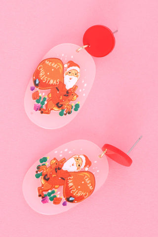 Merry Christmas Transparent Acrylic Earrings