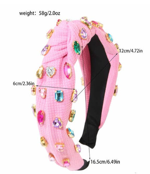 RHINESTONE WIDE KNOTTED HEADBAND