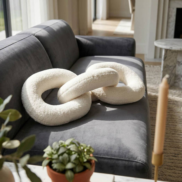 White Cotton Polyester Plush Links, 30in