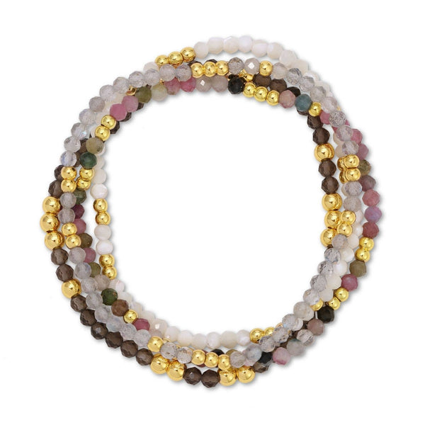 Assorted Stone Or Shell Beaded Stretch Bracelets