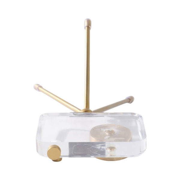 Gold Acrylic and Brass Camera, 10 in.