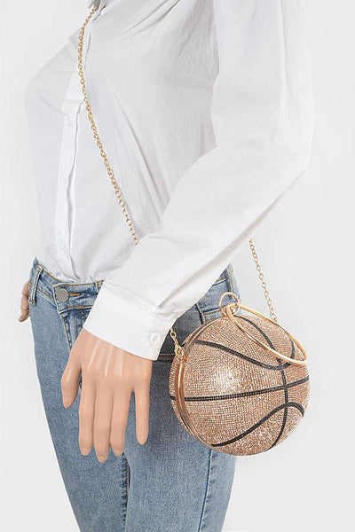 Rhinestone Basketball Clutch