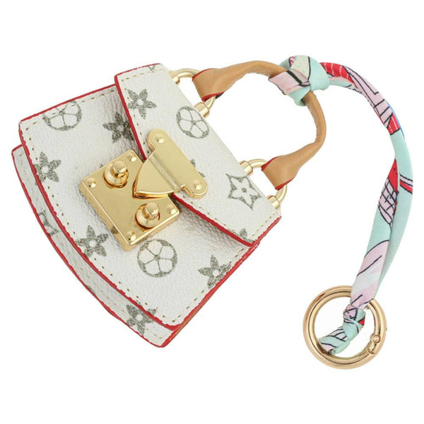 Monogram Mini Tote Bag Charm Keychain