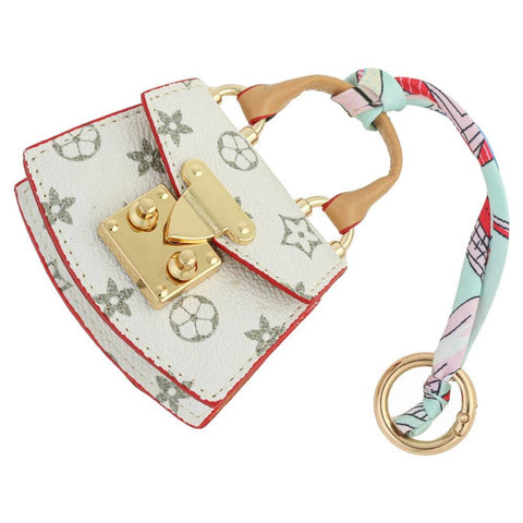 Monogram Mini Tote Bag Charm Keychain