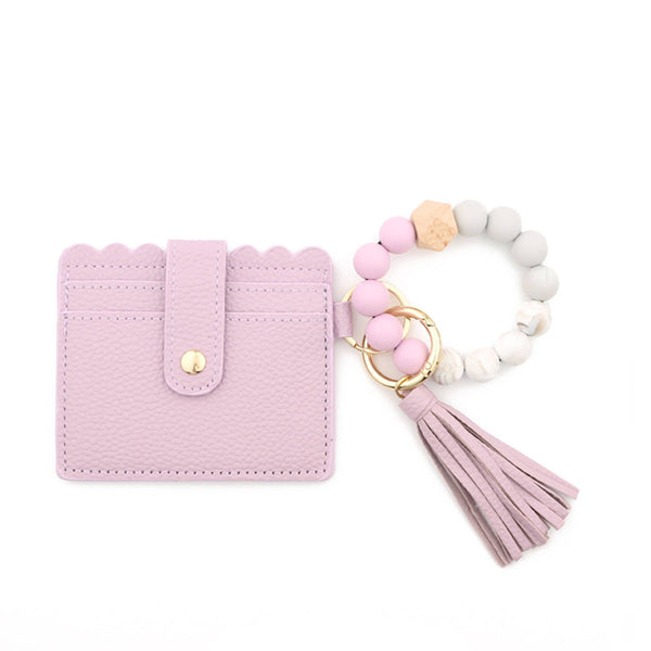 Beaded Bracelet Card Holder with Tassel Set - 12pc