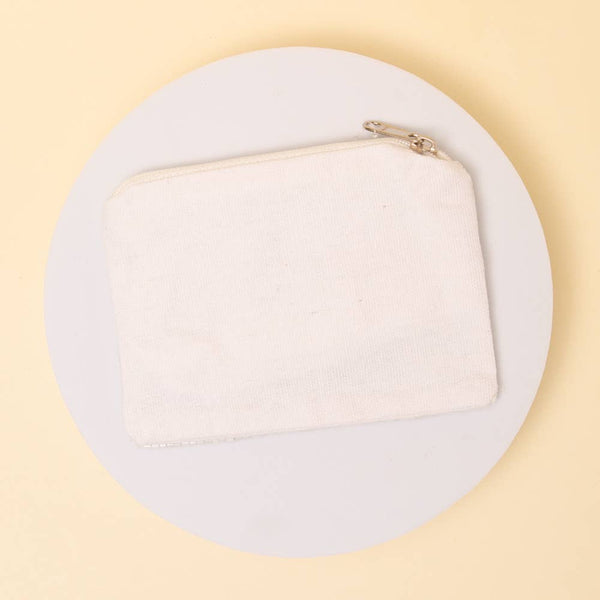 Frosty The Snowman Christmas Beaded Embroidered Coin Bag