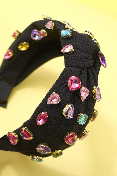 RHINESTONE WIDE KNOTTED HEADBAND