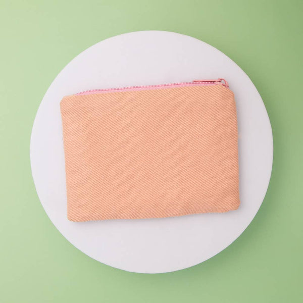 Christmas Theme Pink Seed Beaded Zipper Coin Pouch