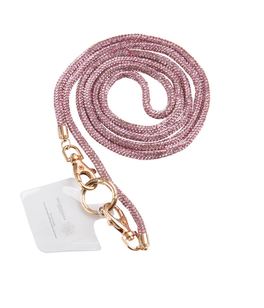 Rhinestone crossbody strap w/ phone tab keychain, 4 assorted