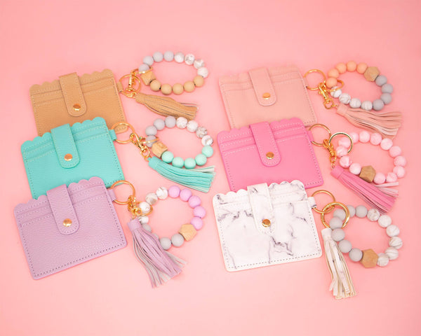Beaded Bracelet Card Holder with Tassel Set - 12pc