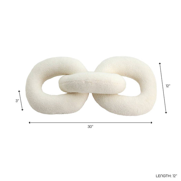 White Cotton Polyester Plush Links, 30in