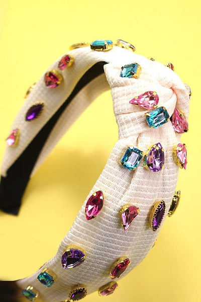 RHINESTONE WIDE KNOTTED HEADBAND
