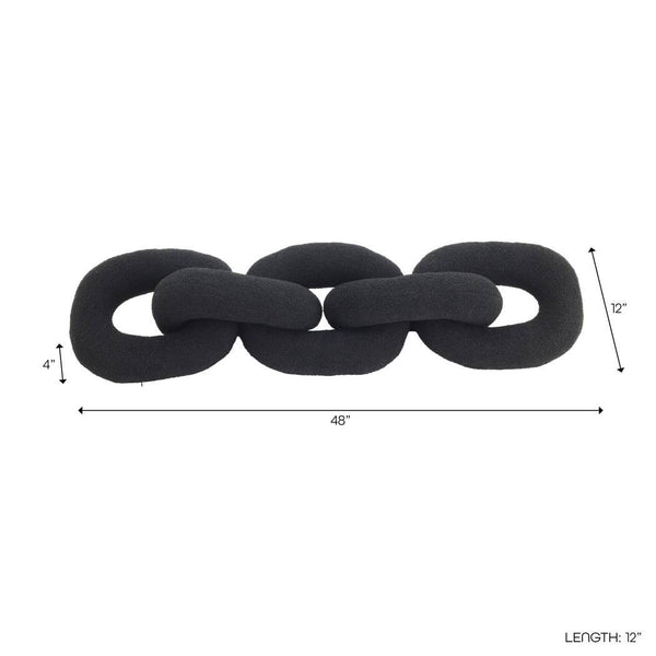 Black Cotton Polyester Plush Links, 48in
