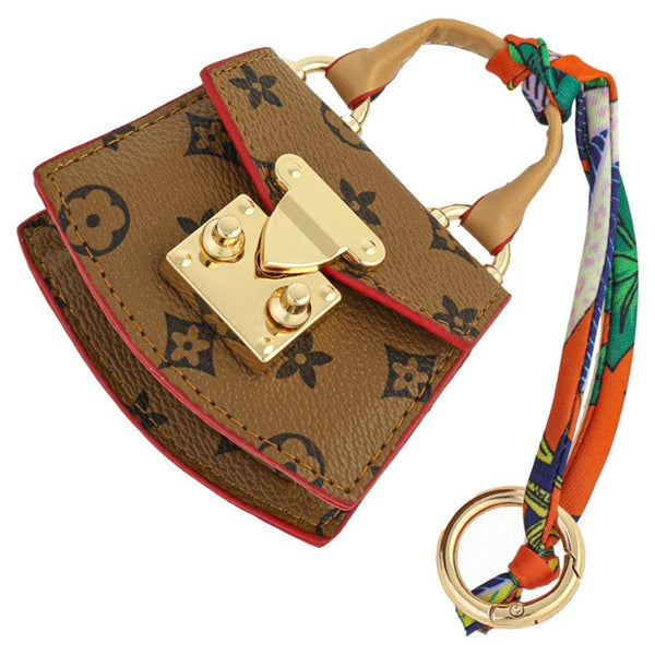 Monogram Mini Tote Bag Charm Keychain