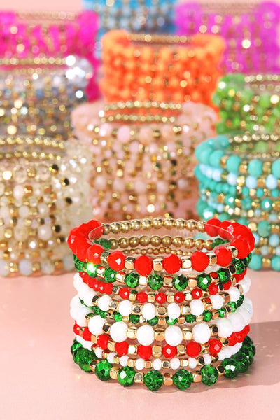 Colorful Stackable Beaded Stretch Bracelet