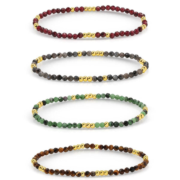 Assorted Stone Or Shell Beaded Stretch Bracelets