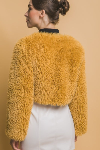 Faux Fur Cropped Bolero Jacket