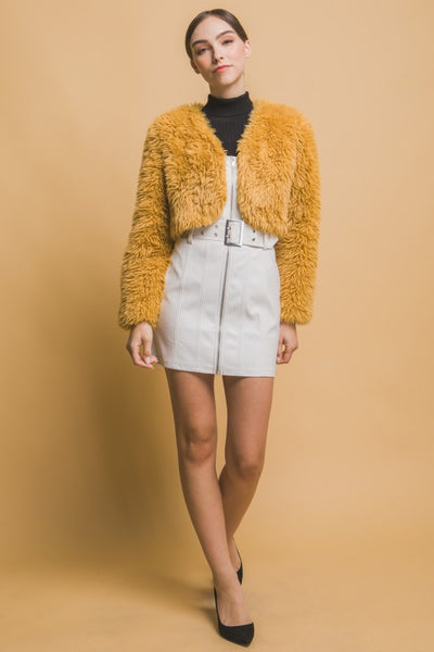 Faux Fur Cropped Bolero Jacket