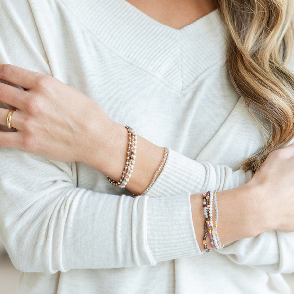 Assorted Stone Or Shell Beaded Stretch Bracelets