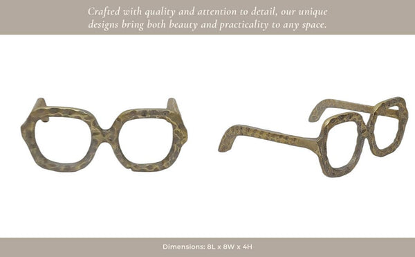 Gold Metal Aluminum Modern Glasses, 8in
