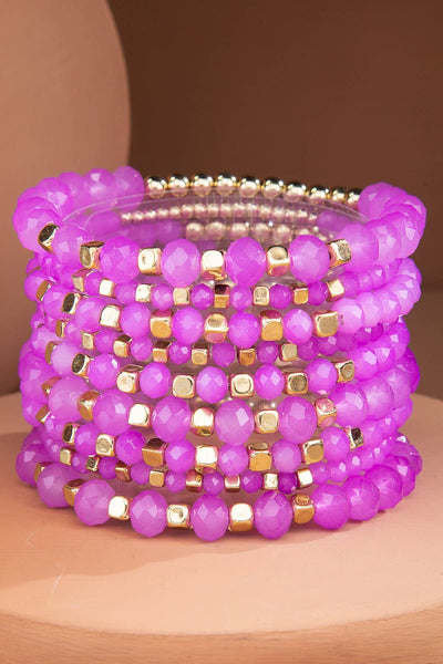 Colorful Stackable Beaded Stretch Bracelet