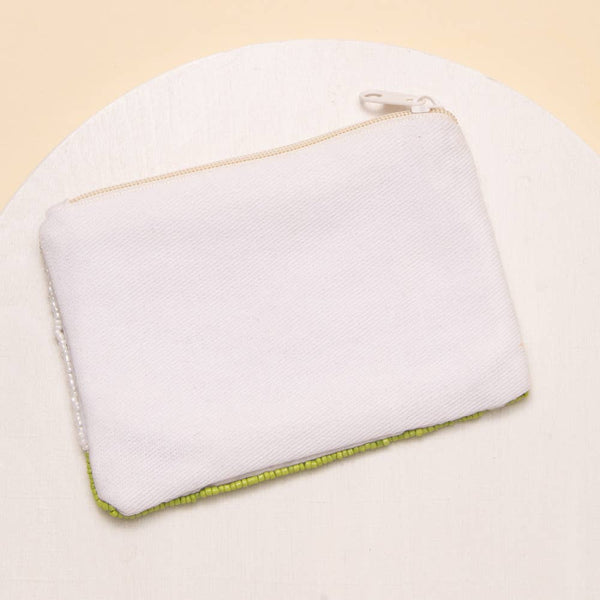 Golf Cart Theme Seed Beaded Zippered Coin Bag