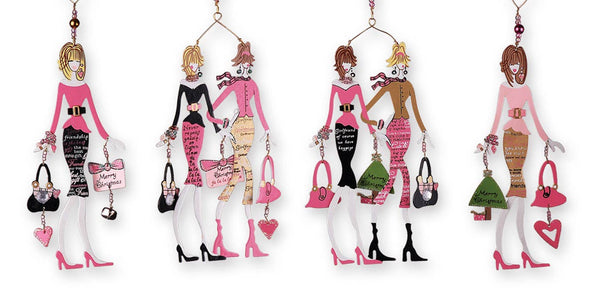Girlfriends Ornaments 4 Asst