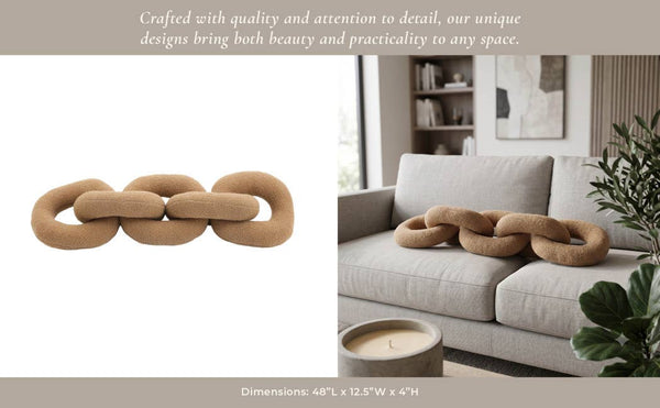 Brown Cotton Polyester Plush Links, 48in