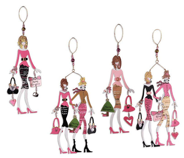 Girlfriends Ornaments 4 Asst