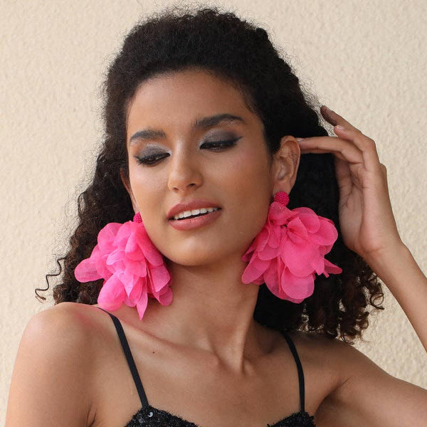 Boho Handmade Fabric Tassel Earrings for Women